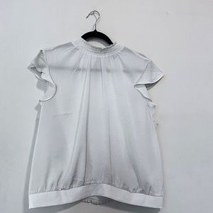 White Blouse with flutter sleeve